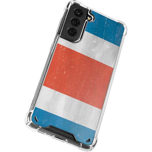 Costa Rican Flag Distressed Galaxy S21 5G Clear Case